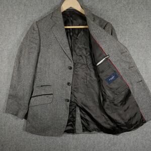 Mens Burberry London Sport Coat 48 EU 38 US Wool Cashmere Herringbone Tweed